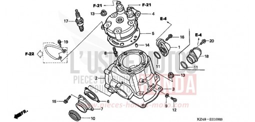 CYLINDER/CYLINDER HEAD (CR125R2,3) CR125R3 de 2003